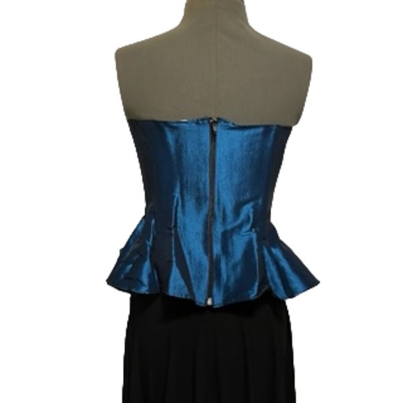 TESA CLASSIC By Escanté Jewel Tone Sapphire Blue Corset/Bustier With Peplum NWT - Picture 4 of 15